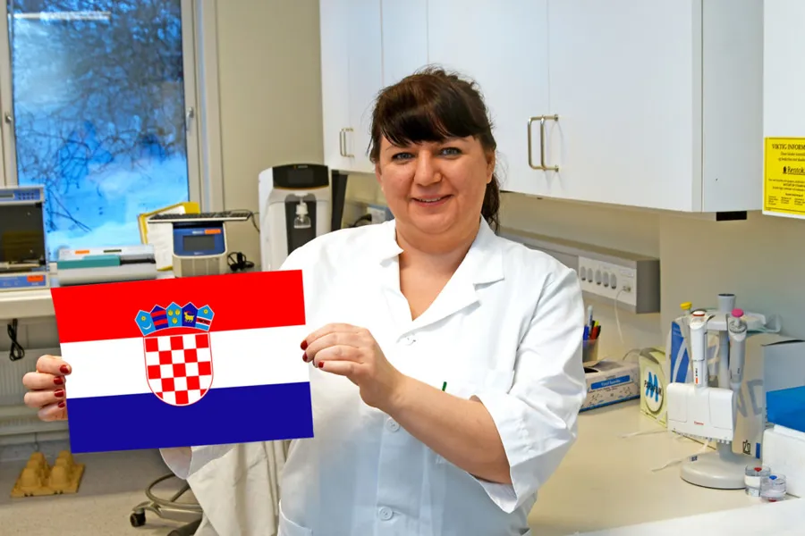 En person som holder et flagg