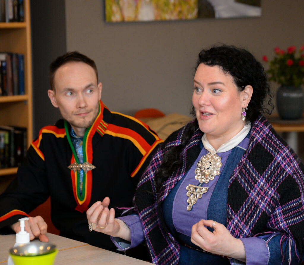 Sametingspresident Silje Karine Muotka og sametingsråd Runar Myrnes Balto.