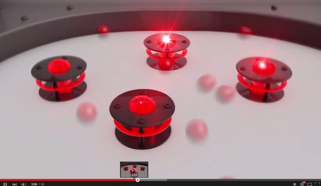 Slik illustreres flipperspillet i filmen som Terje Simonsen har laget, her med stadig større aktivitet og forstyrrelser.