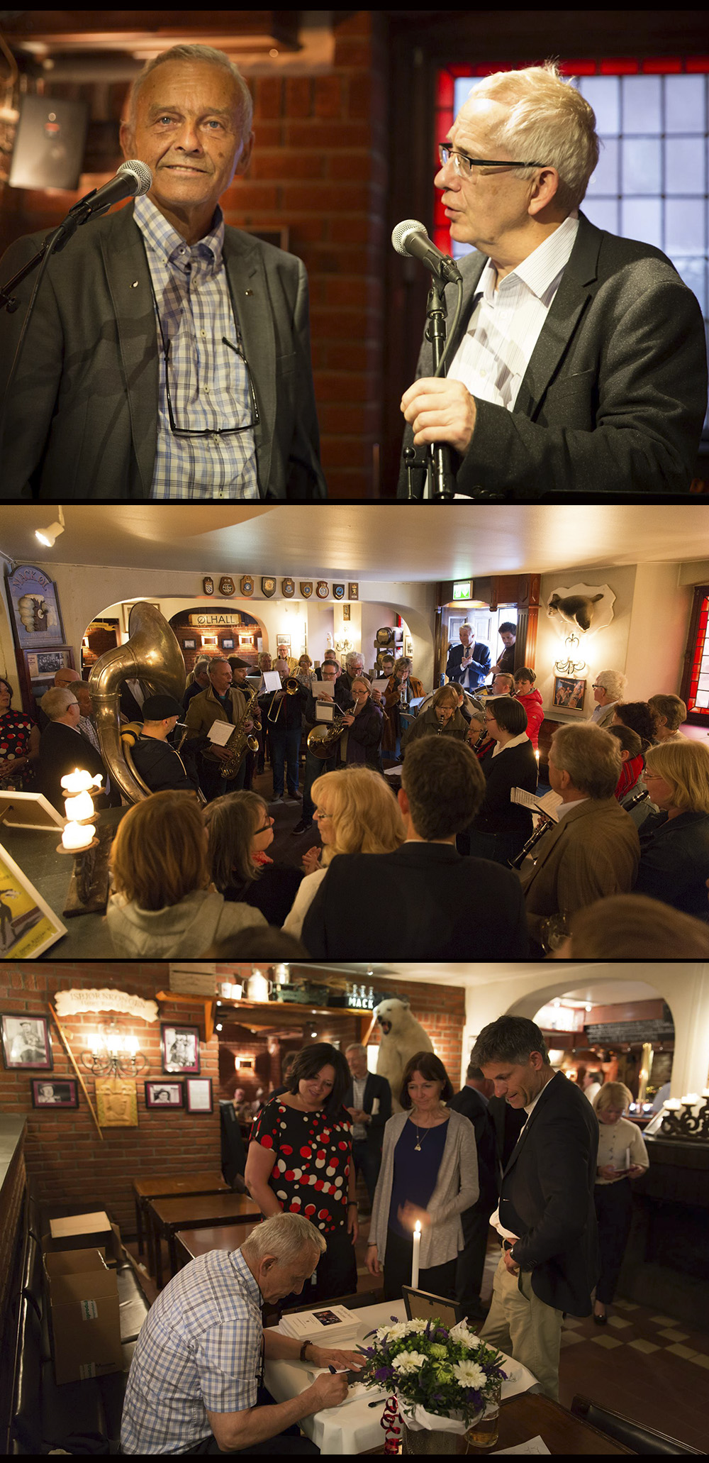 En mann som snakker inn i en mikrofon