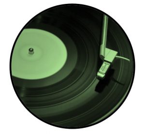 Et grønt sirkulært objekt