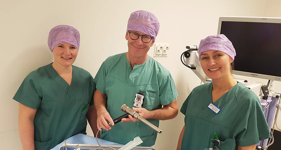 En gruppe kvinner i arbeidsklær