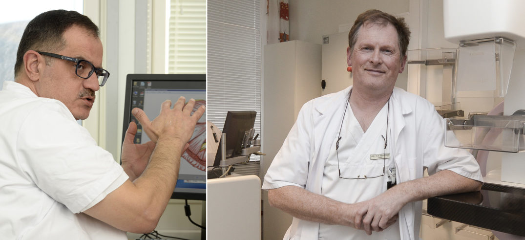 Et par menn i hvite laboratoriefrakker