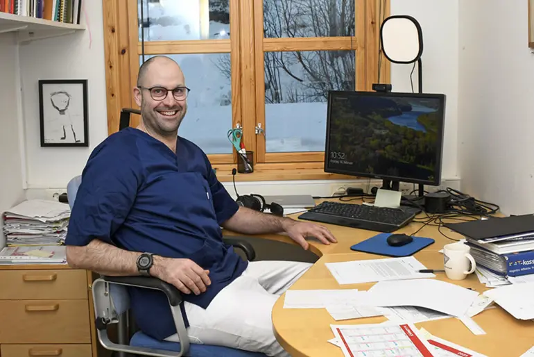 Jeffrey på kontor