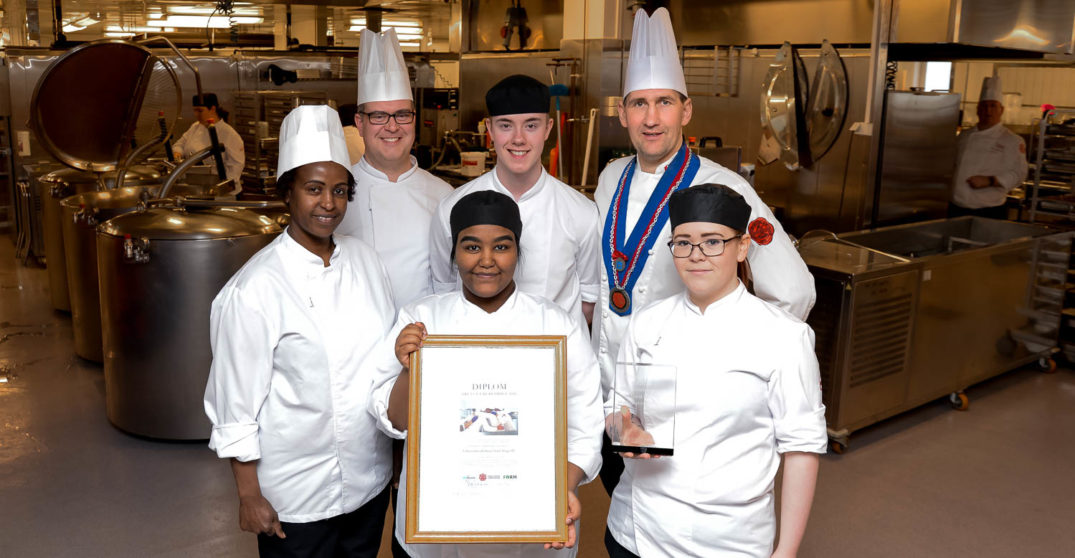 En gruppe kokker med sertifikat