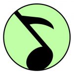 En svart sirkel med en svart sirkel i midten