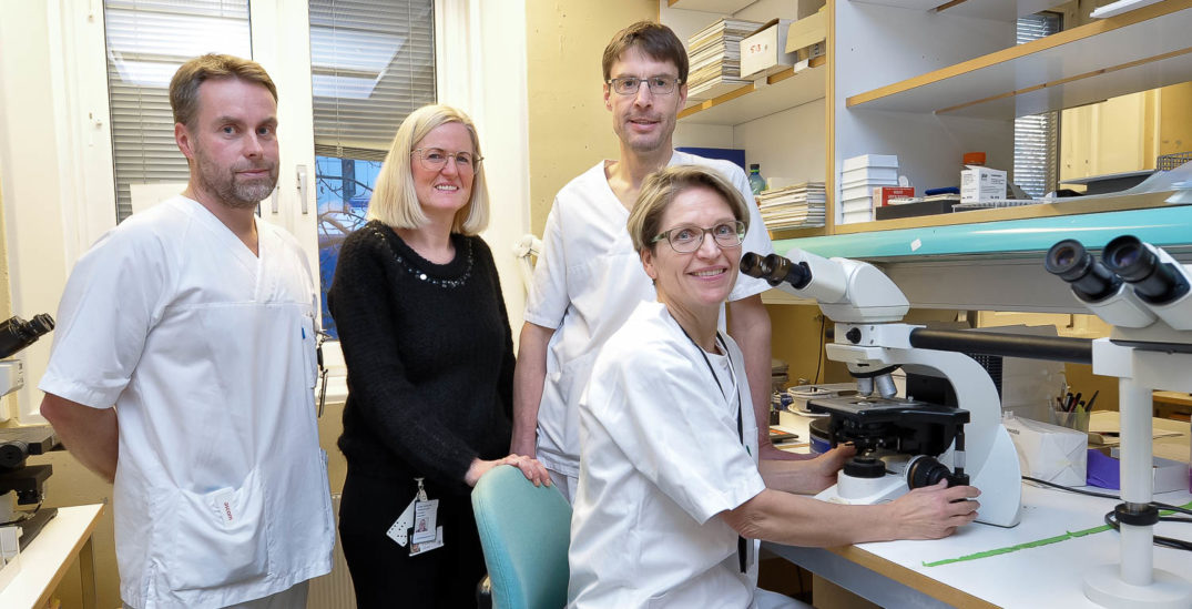 En gruppe mennesker i et laboratorium