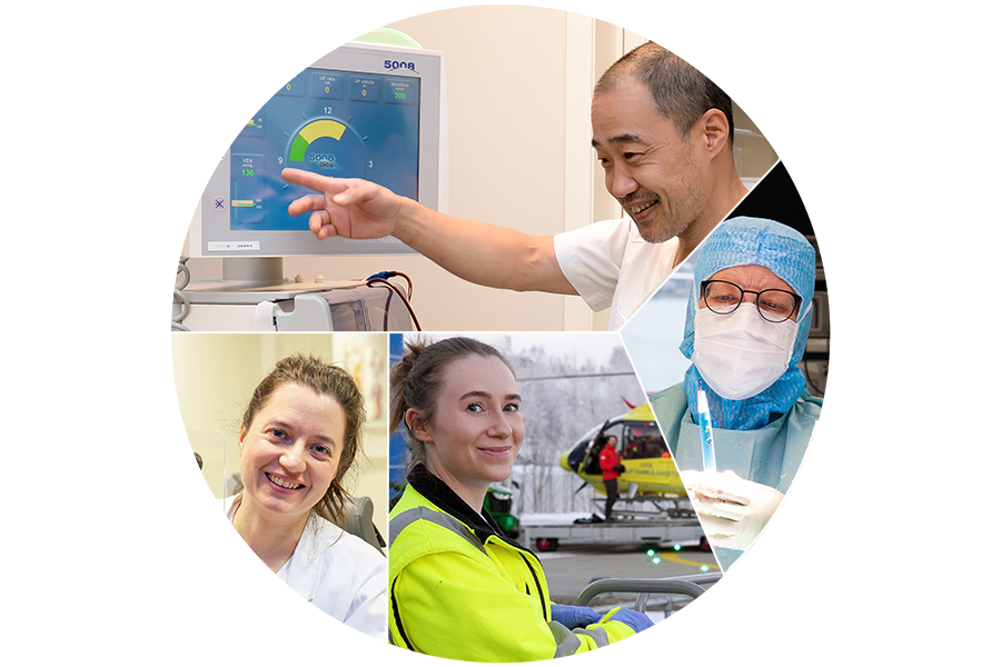 Et collage av en mann og en kvinne