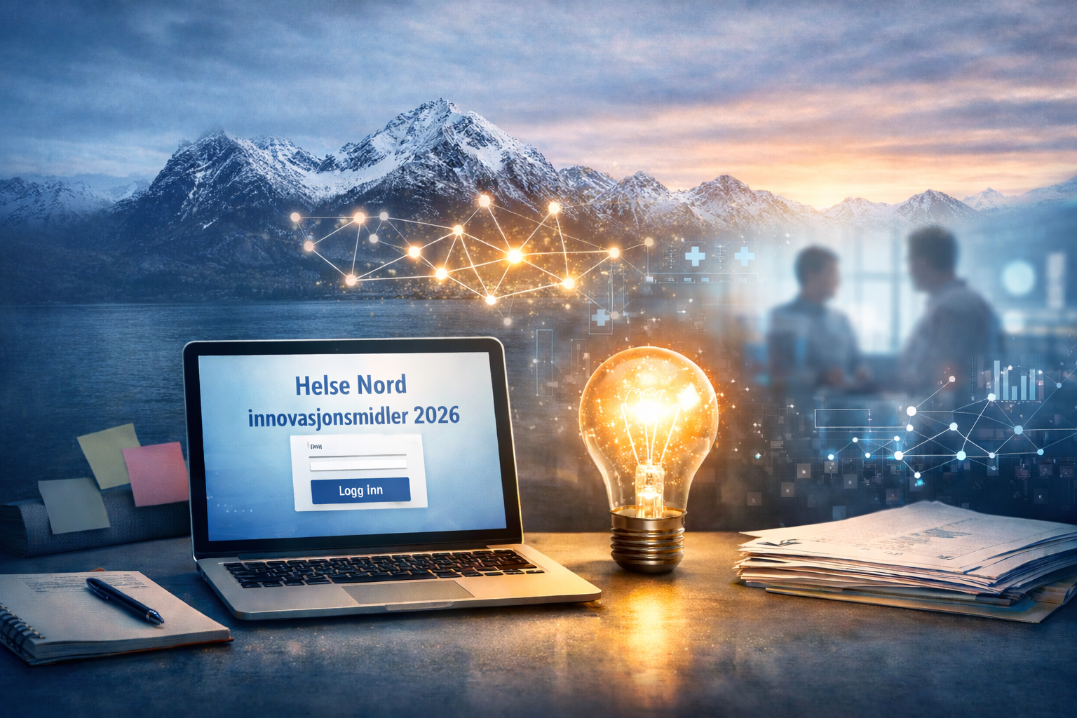 En laptop på et bord