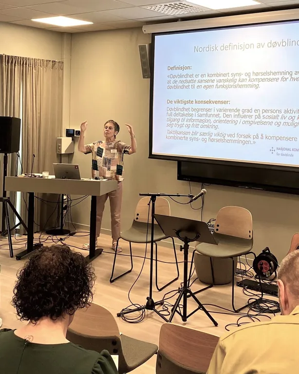 Ei dame som holder en presentasjon