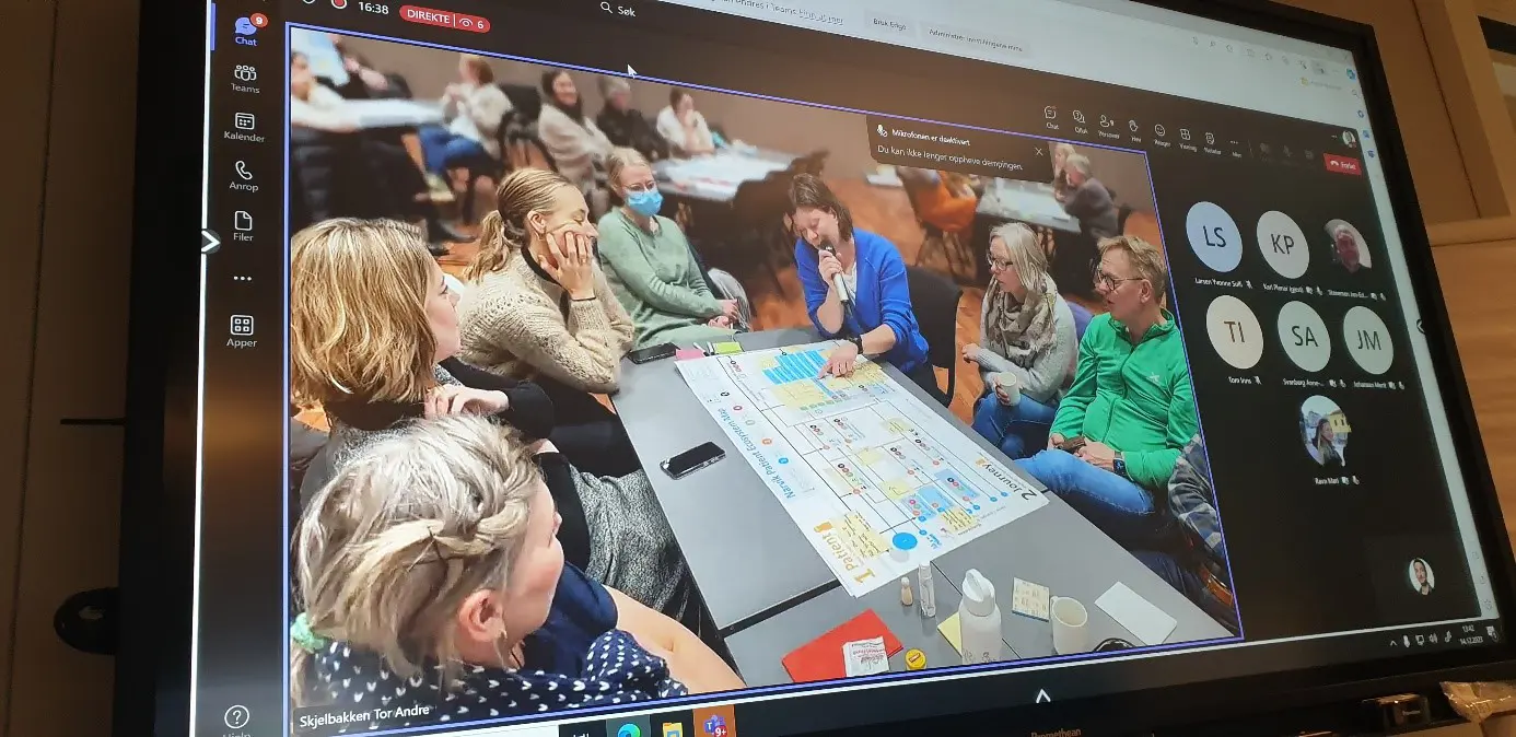 Et skjermbilde som viser en gruppe personer