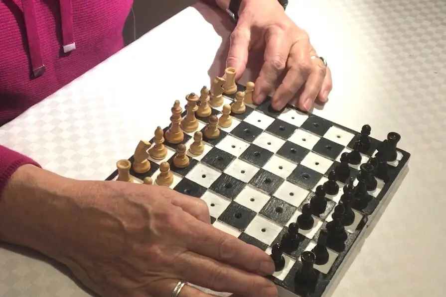 En person som spiller sjakk
