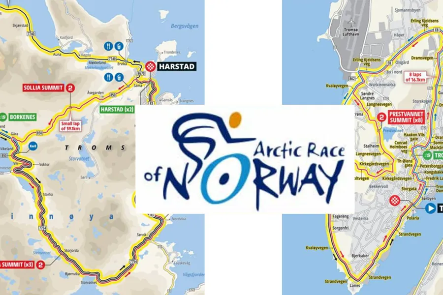 2 kart som viser veistengninger i området Kvæfjord-Harstad og Tromsø
