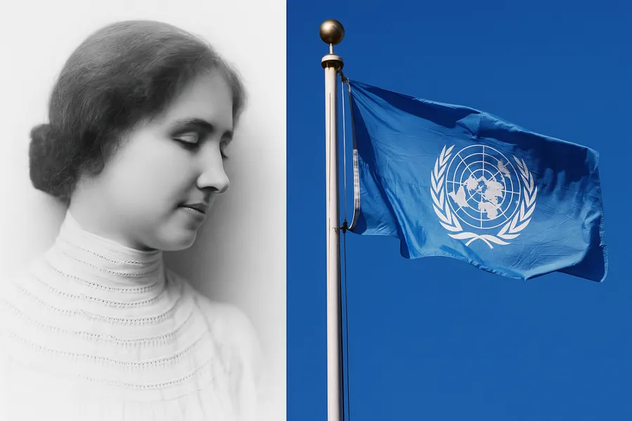 En person som ser på et flagg