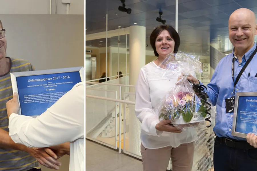Noen få mennesker som holder en plakett