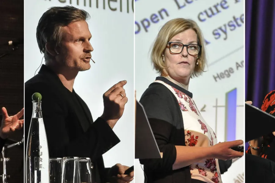 En gruppe mennesker som snakker