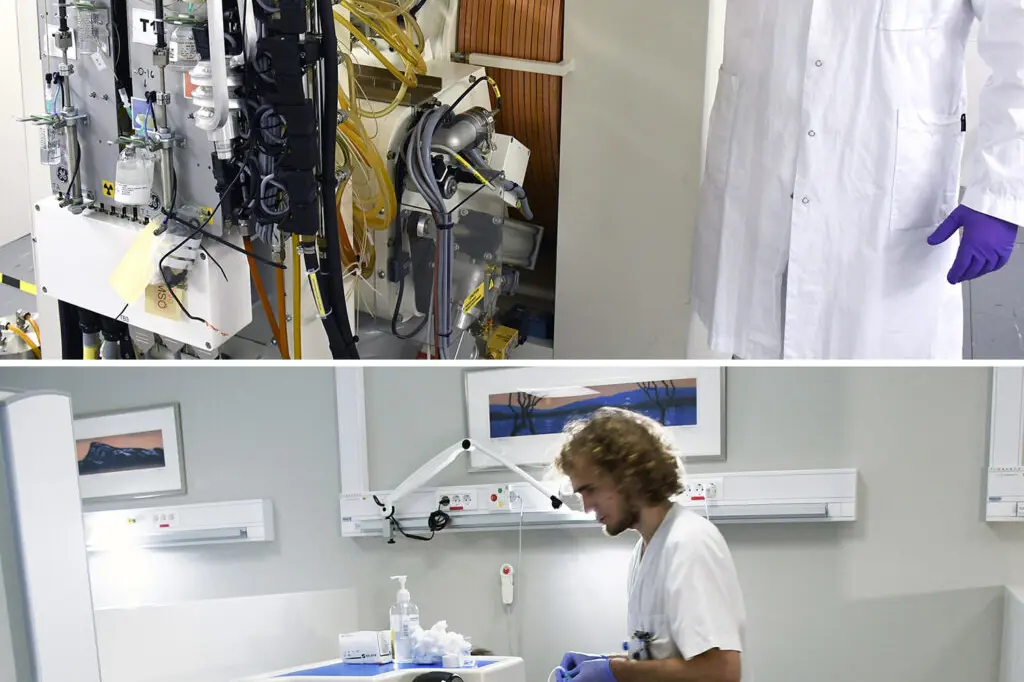En mann og en kvinne i et laboratorium