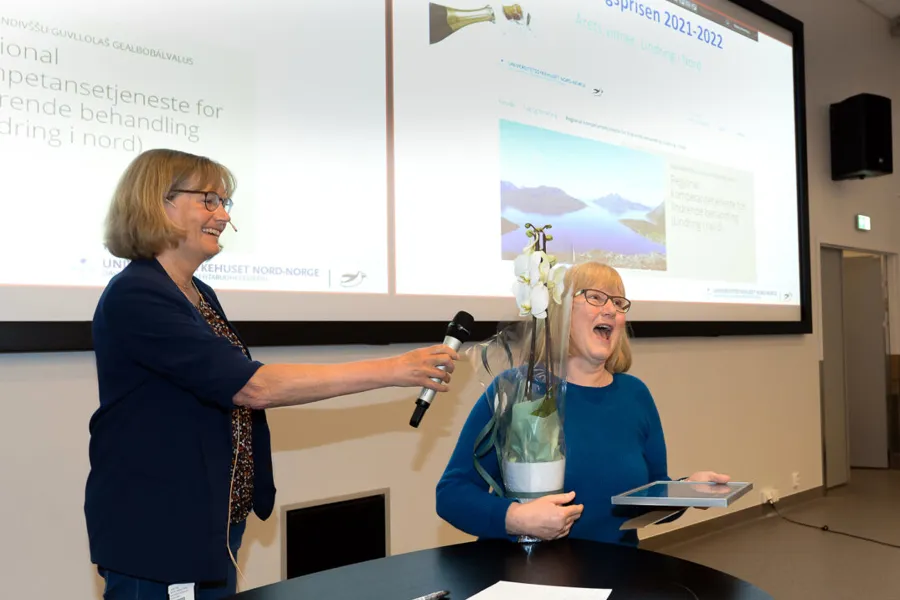 En person som holder en presentasjon