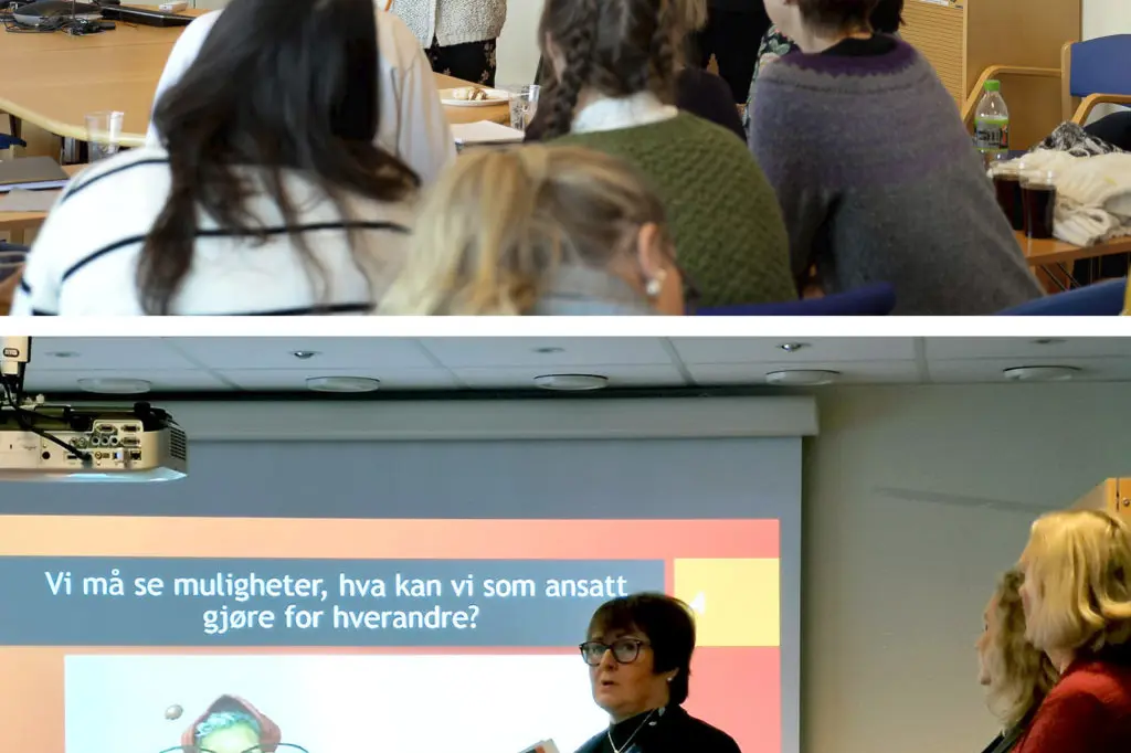 En person som holder en presentasjon