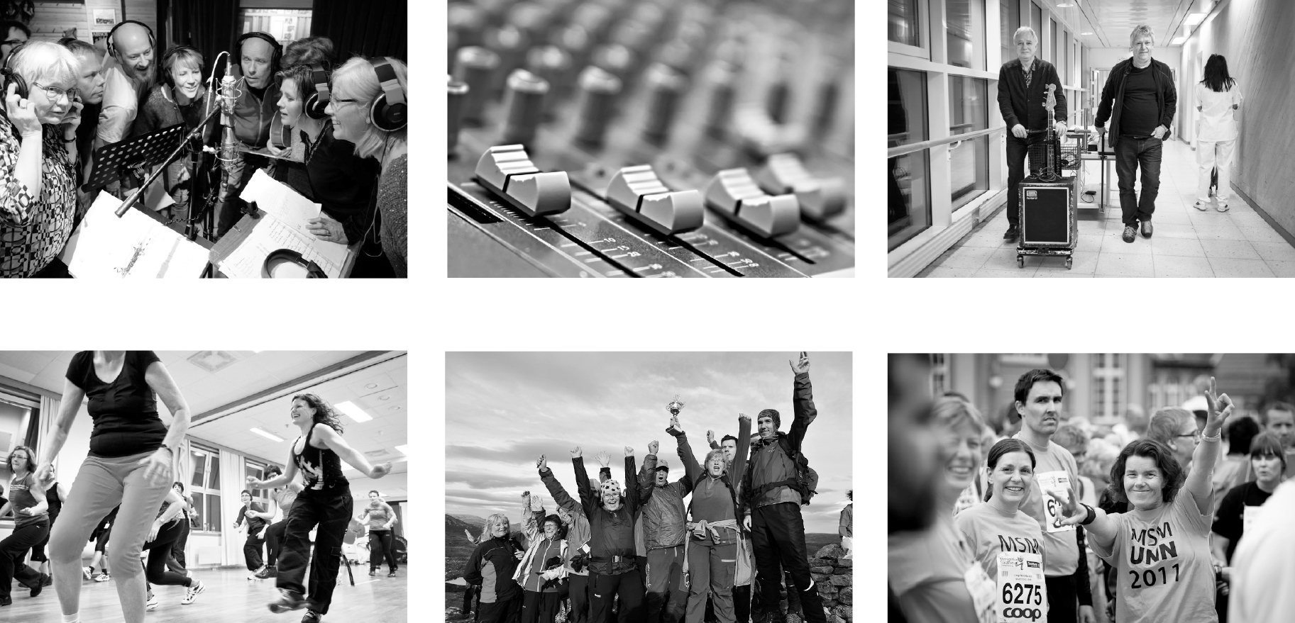 En collage av mennesker