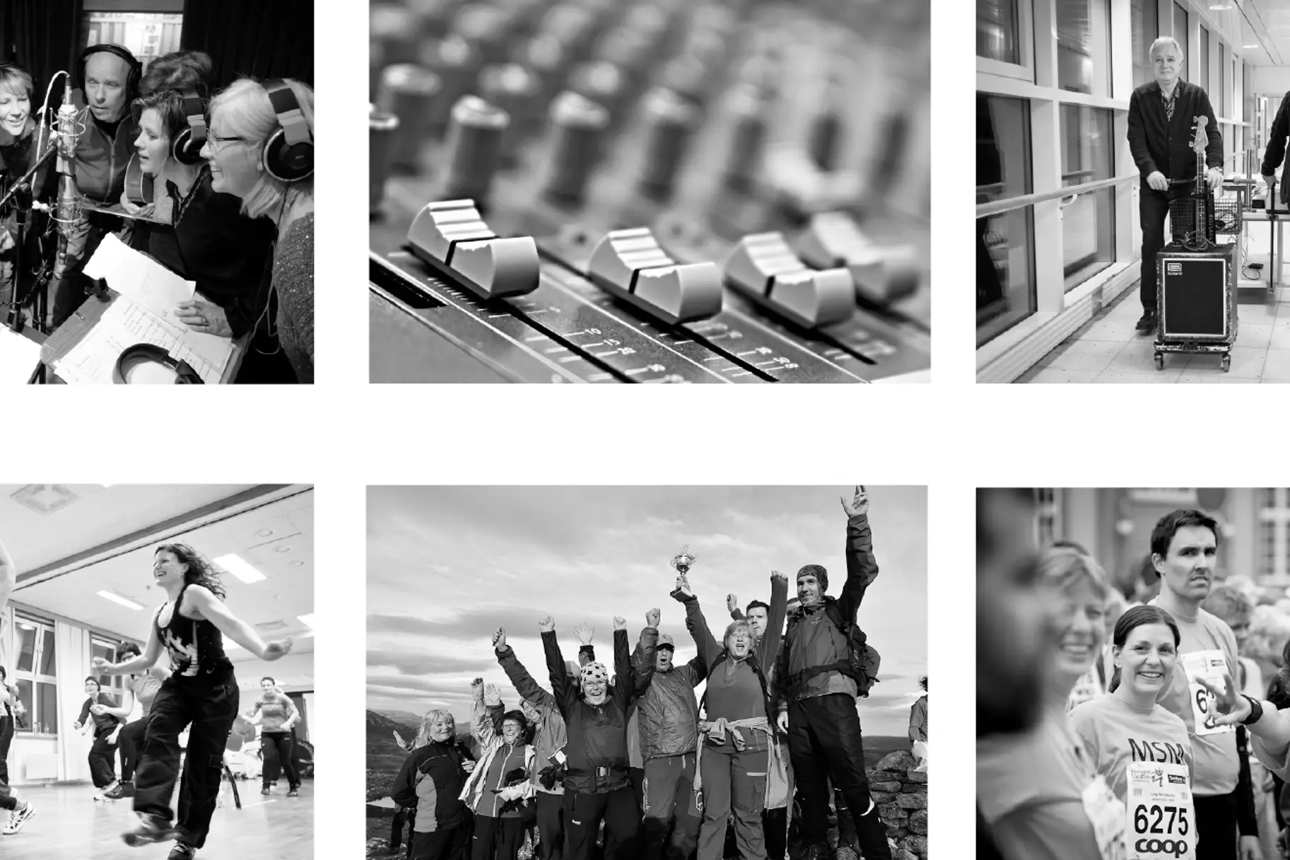 En collage av mennesker