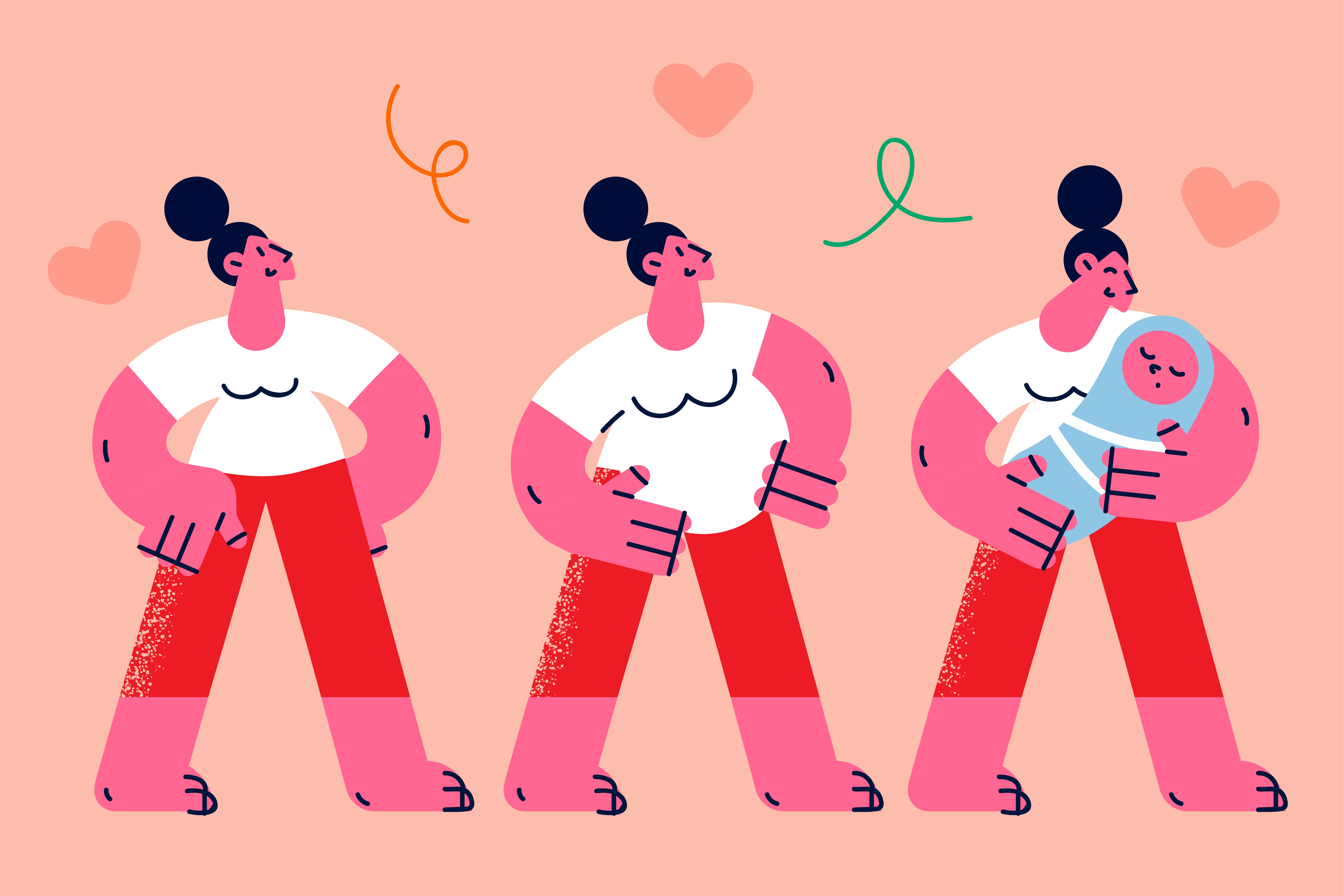 Illustrasjon gravid kvinne