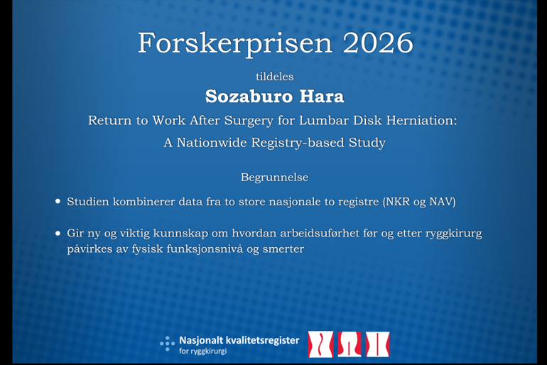 Diplom for forskerprisen 2026
