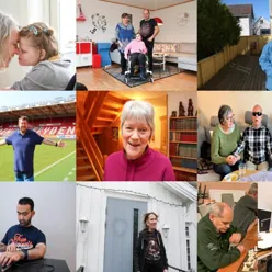 En collage av mennesker