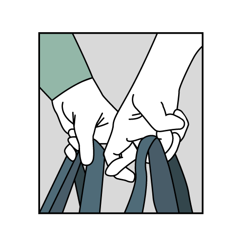 En person som holder et skilt