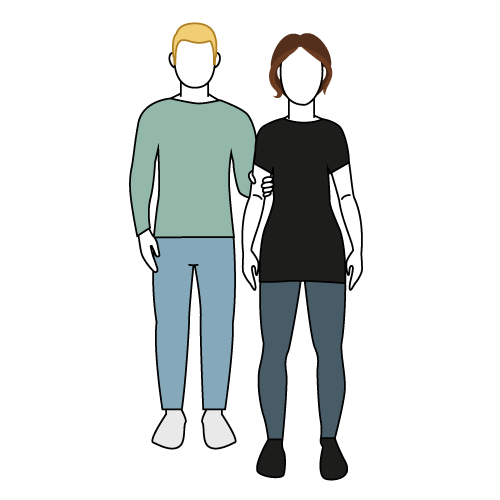 Et par utstillingsdukker iført hvite masker