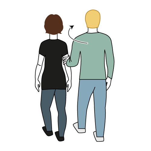 En silhuett av en mann og en kvinne