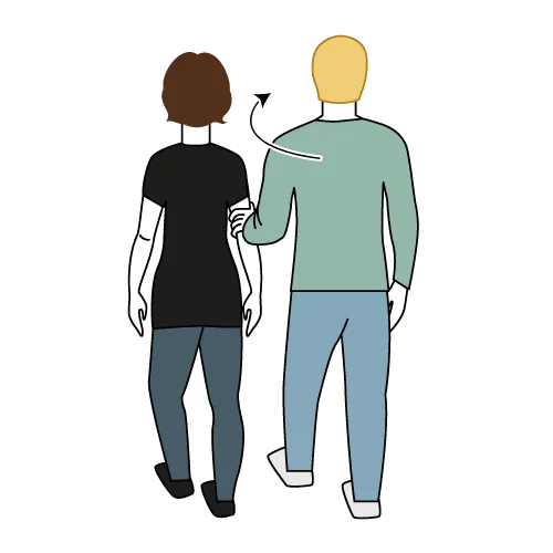 En silhuett av en mann og en kvinne