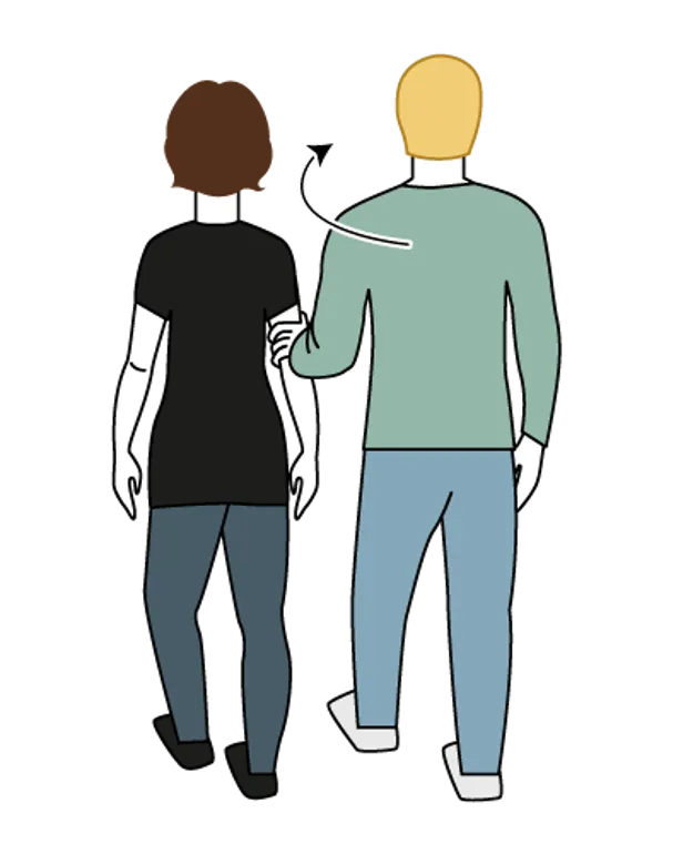 En silhuett av en mann og en kvinne