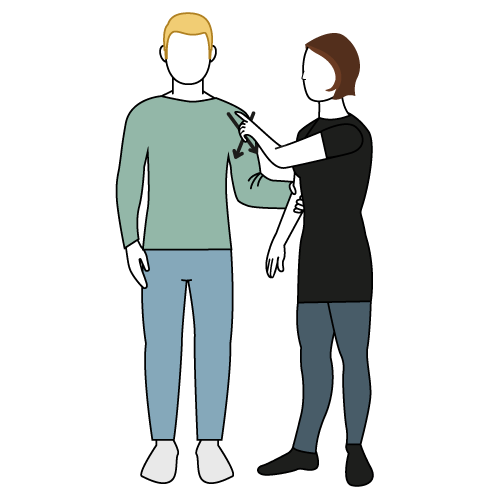 En gruppe mennesker som har på seg munnbind