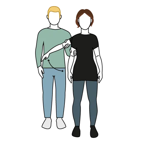 Et par utstillingsdukker iført hvitt og svart