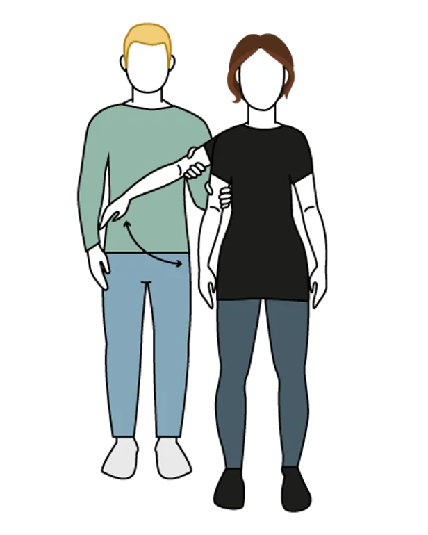 Et par utstillingsdukker iført hvitt og svart