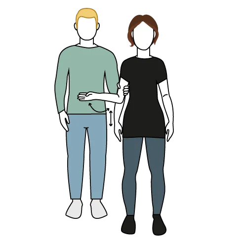 Et par utstillingsdukker iført hvitt og svart