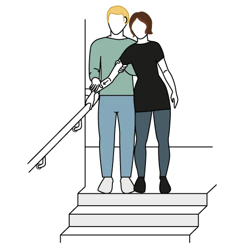 Et par mennesker som holder lyssabler