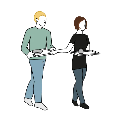 Et par personer iført klær