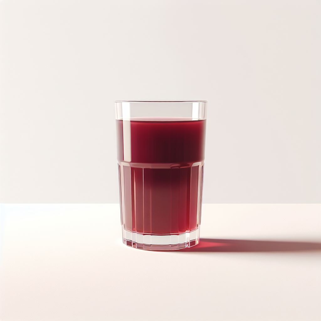 Et glass rød tranebærjuice