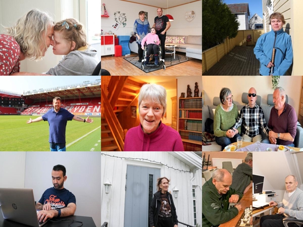 En collage av ni bilder av mennesker.