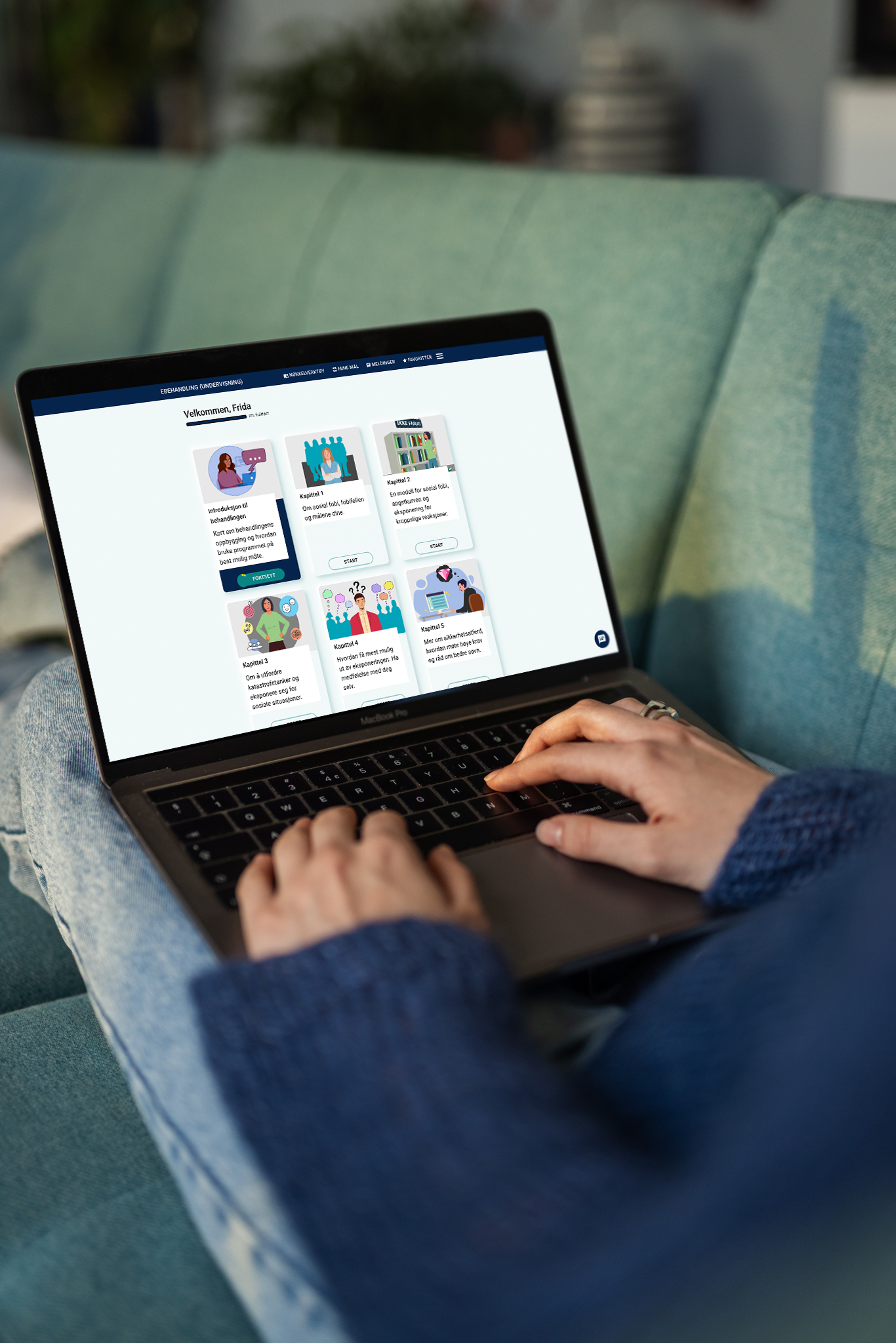 A person using a laptop